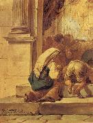 Scene on the threshold of a church Karl Briullov